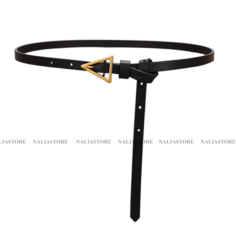 Đai váy TAM GIÁC size 1.1cm nhỏ xinh nalia store - belt thắt lưng nịt váy da nhỏ mặt tam giác vàng có đục lỗ mã TLNA4