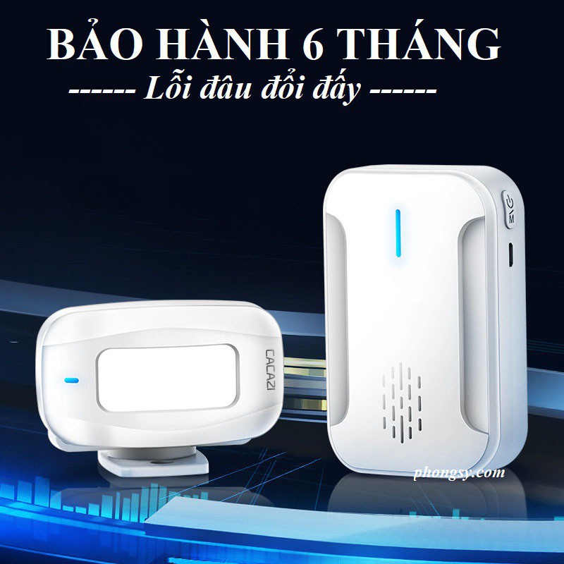 Chuông Báo Khách CACAZI C12, Cảm Biến Hồng Ngoại Báo Động Chống Trộm BẢO HÀNH 12 THÁNG