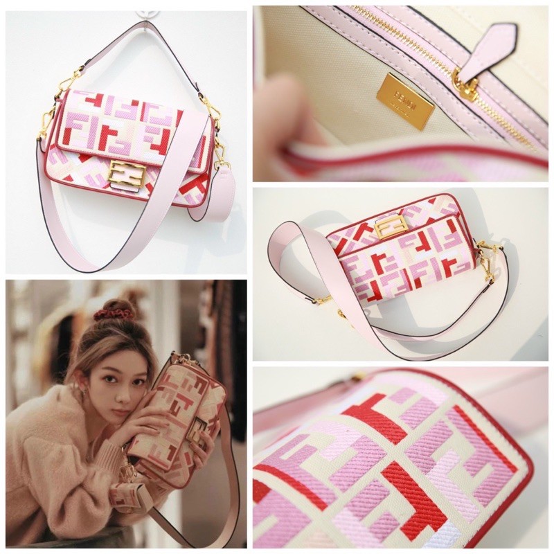 Túi W466-25 Fendi Baguette fullbox hồng pha ngọt ngào tuyệt đỉnh