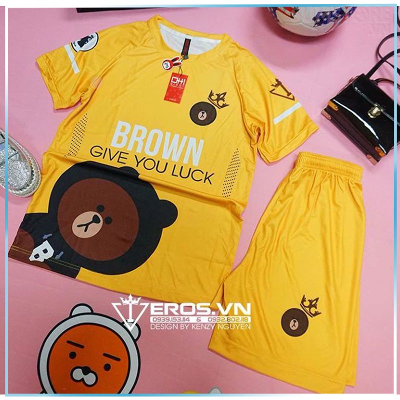 Áo Đá Bóng Độc Lạ Cực Dễ Thương – Brown Nâu - Bộ Quần Áo Bóng Đá Nam Nữ Mới Nhất