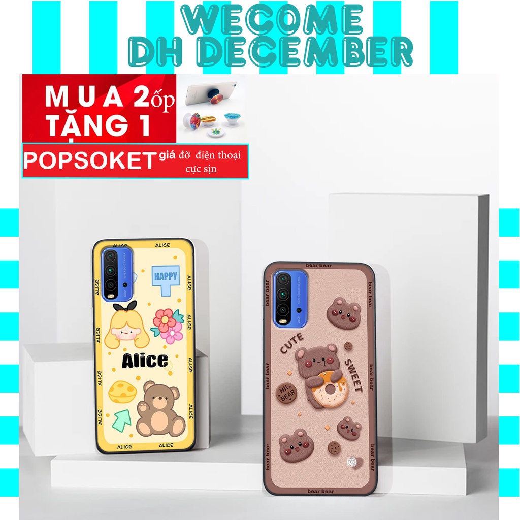 Ốp lưng Xiaomi REDMI 9T  in hình 3D gấu mới nhất - sang - chảnh - ĐẸP- BỀN