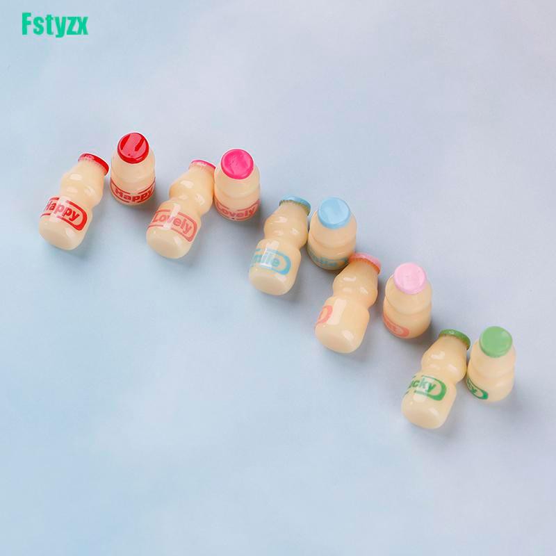 fstyzx 2PCS 1:12 Dollhouse miniature Japanese and Korean food accessories yogurt bottle