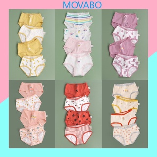 Quần lót bé gái DINO [COMBO 4 CHIẾC] Quần chip tam giác cho bé xuất dư chất cotton cao cấp siêu mềm mịn QCB03