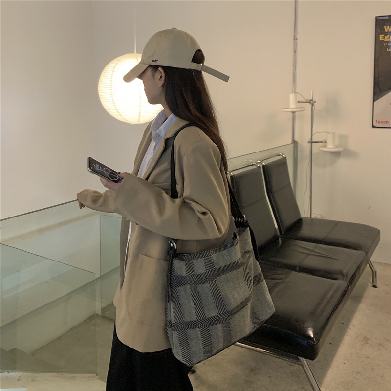 Túi Xách Vải Canvas Cỡ Lớn In Họa Tiết Thổ Cẩm Xinh Xắn Cho Nữ