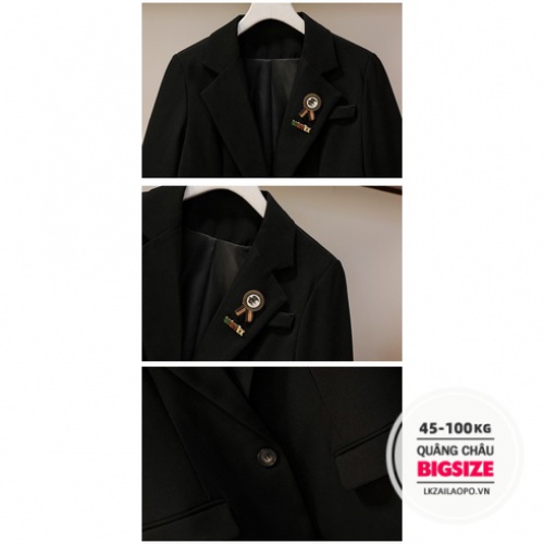 BIGSIZE Nữ (45-100kg) Áo vest nữ blazer khoác đen dáng rộng thiết kế trẻ trung thanh lịch - Phong cách Hàn Quốc - quảng châu cao cấp | BigBuy360 - bigbuy360.vn