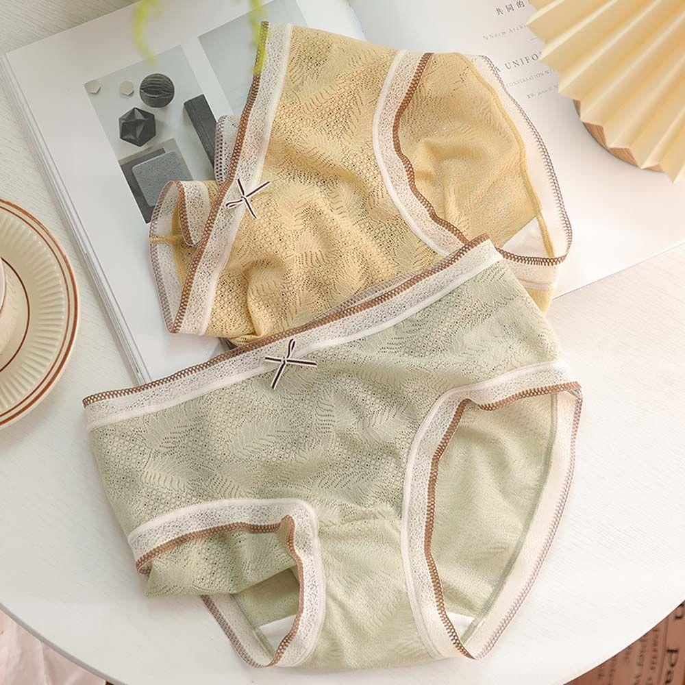 Quần Lót Cotton Phối Ren Lưới Thoáng Khí Ngọt Ngào Quyến Rũ Cho Nữ