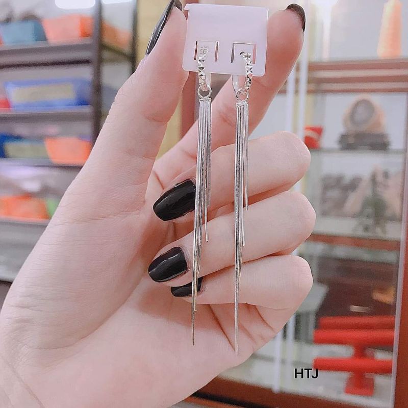 Bông tai bạc 925 tua dua 3sợi, 5sợi