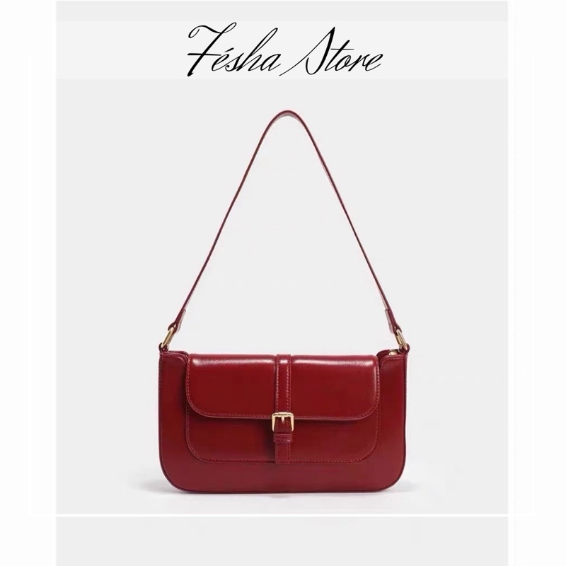 [SẴN ] Túi xách nữ màu đỏ dáng bì thư form cứng_túi xách nữ đỏ khoá vàng _TX20