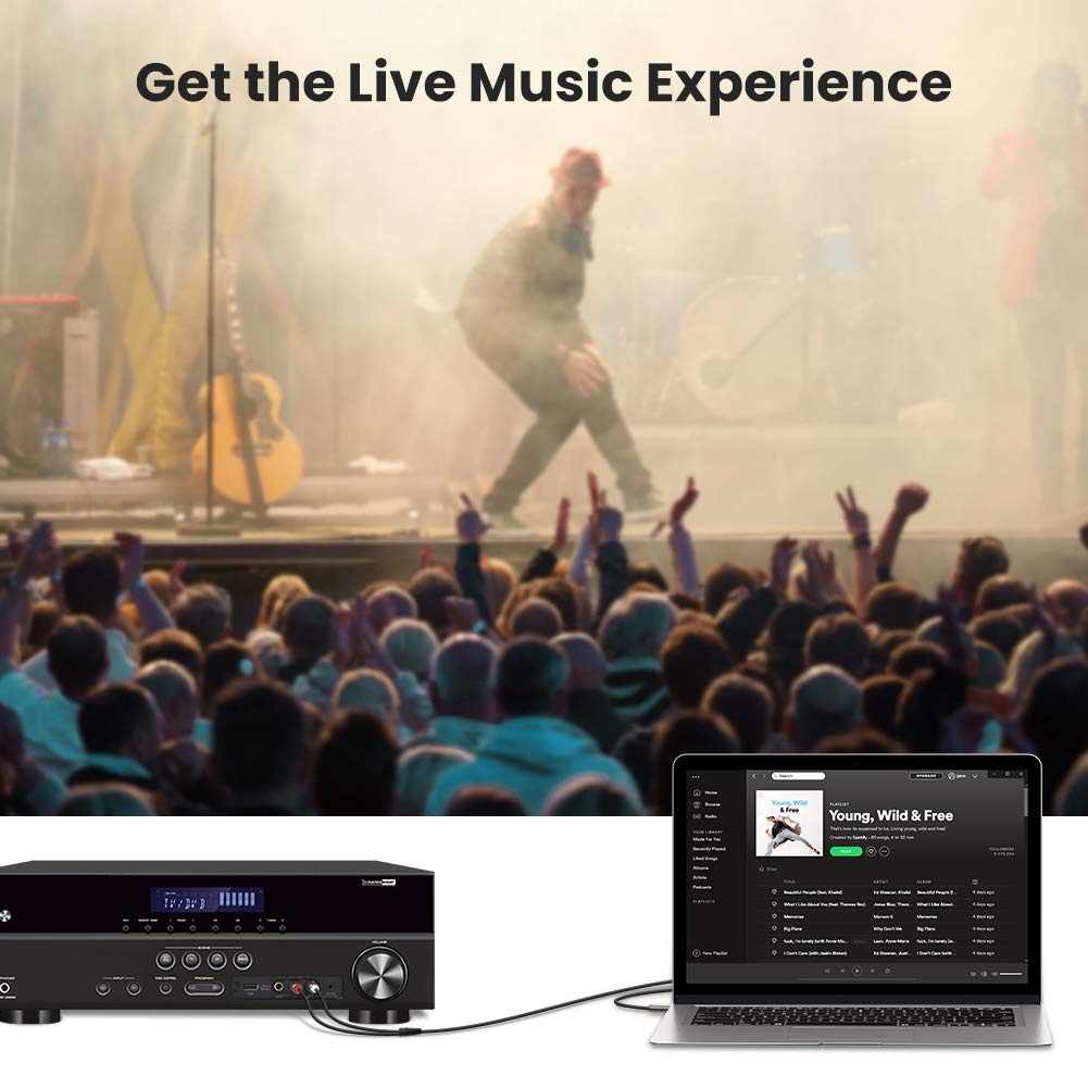 Cáp AV 3.5mm ra 2 đầu bông sen 1M đến 5M Ugreen AV116 - Dây 3.5 ra AV