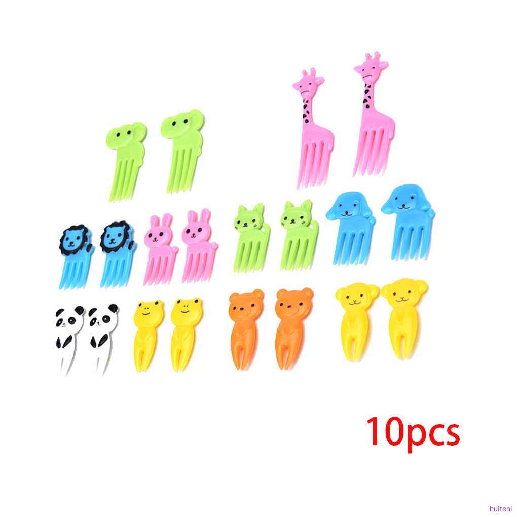 Set 10 Nĩa Ăn Trái Cây Hình Động Vật Hoạt Hình Dễ Thương