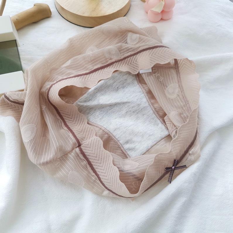 Quần Lót Su Ren Xuyên Thấu Mềm Mại Thoáng Mát Đính Nơ 626