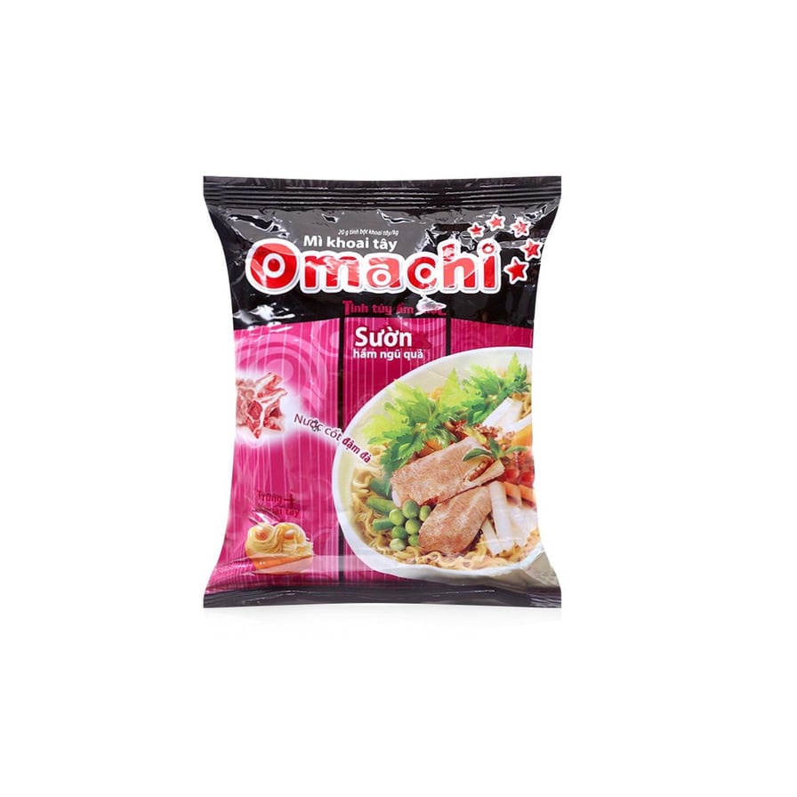 1 bịch 5 Gói Mì Tôm Omachi Xốt Bò Hầm -  Xốt Spaghetti -Sườn Hầm ngũ quả - Tôm chua cay Thái 80g date mớôm
