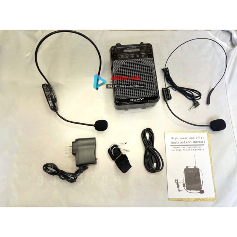 Máy trợ giảng không dây Sony SN-890 UHF có echo vang kết nối bluetooth 5.0 được tặng túi cứng cao cấp