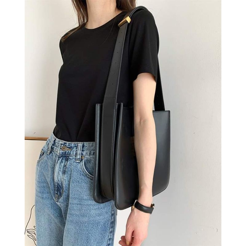 Áo phông nữ cổ tròn thấp chất liệu cotton mềm mại thấm hút mồ hôi Harriet