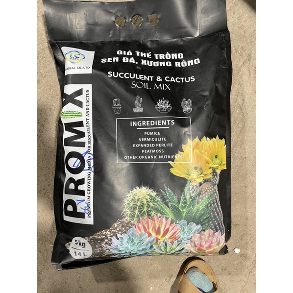 Giá Thể PROMIX Trồng Sen Đá, Xương Rồng, Cây Mọng Nước - Trộn sẵn 500gram hoặc 1kg