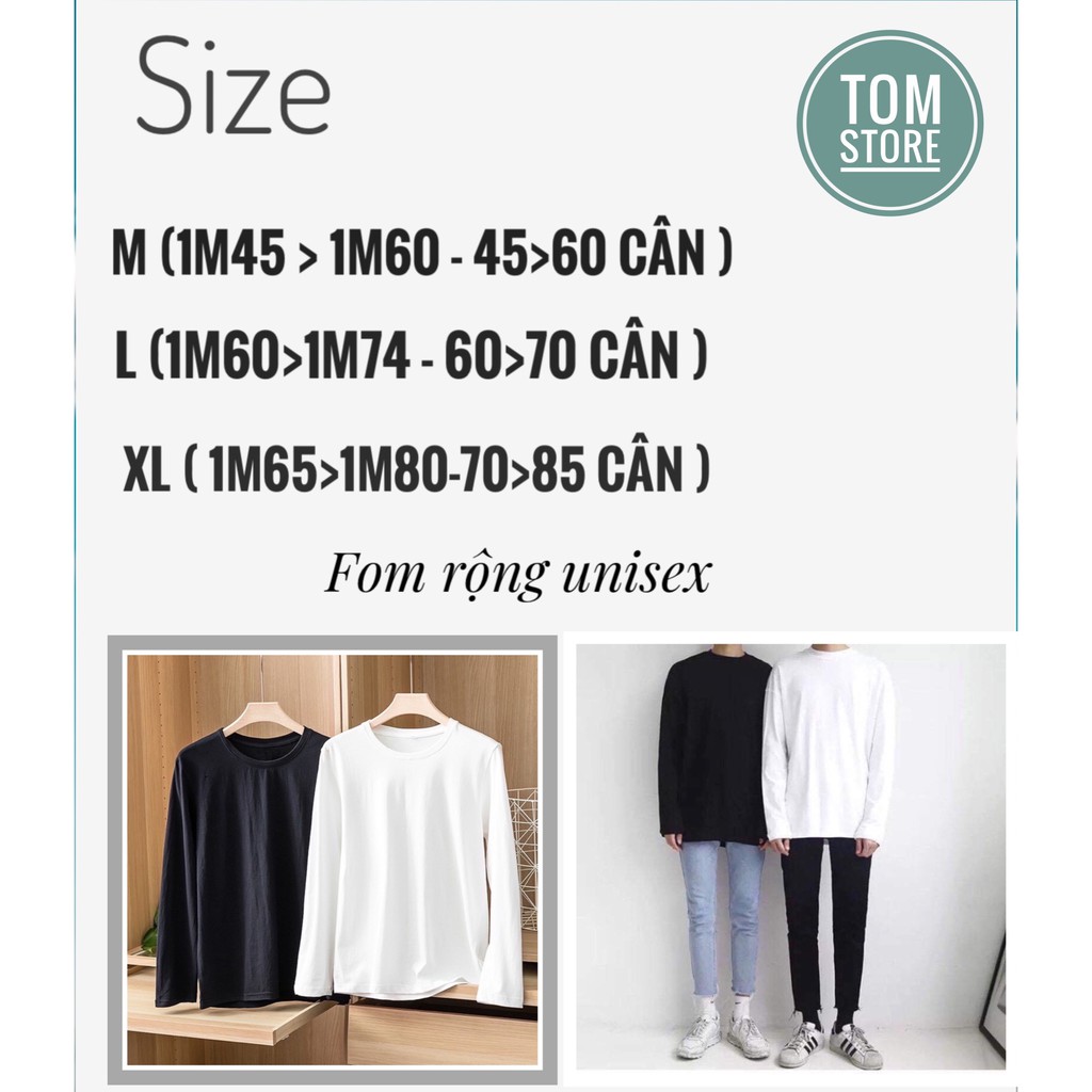 Áo thun dài tay nam nữ form rộng , sweater , Unisex , longtee 100%% cotton co dãn cao cấp