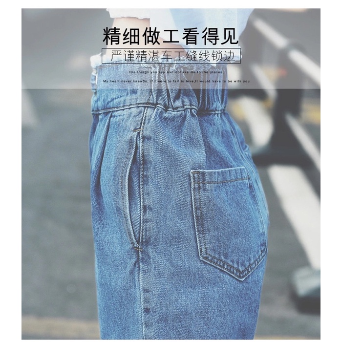 Quần Jean Dáng Baggy Nữ Màu Xanh Nhạt Cạp Cao Có Dây Đai Ống Đứng Phong Cách Hàn Quốc Loại 1 Mềm Mặc Hàng Ngày Đủ Size