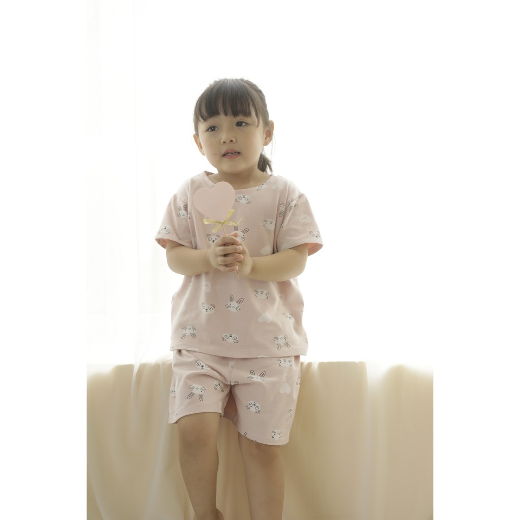 TANOSA KIDS Bộ cotton cộc tay cho bé hình gấu thỏ dể thương từ 8-20kg