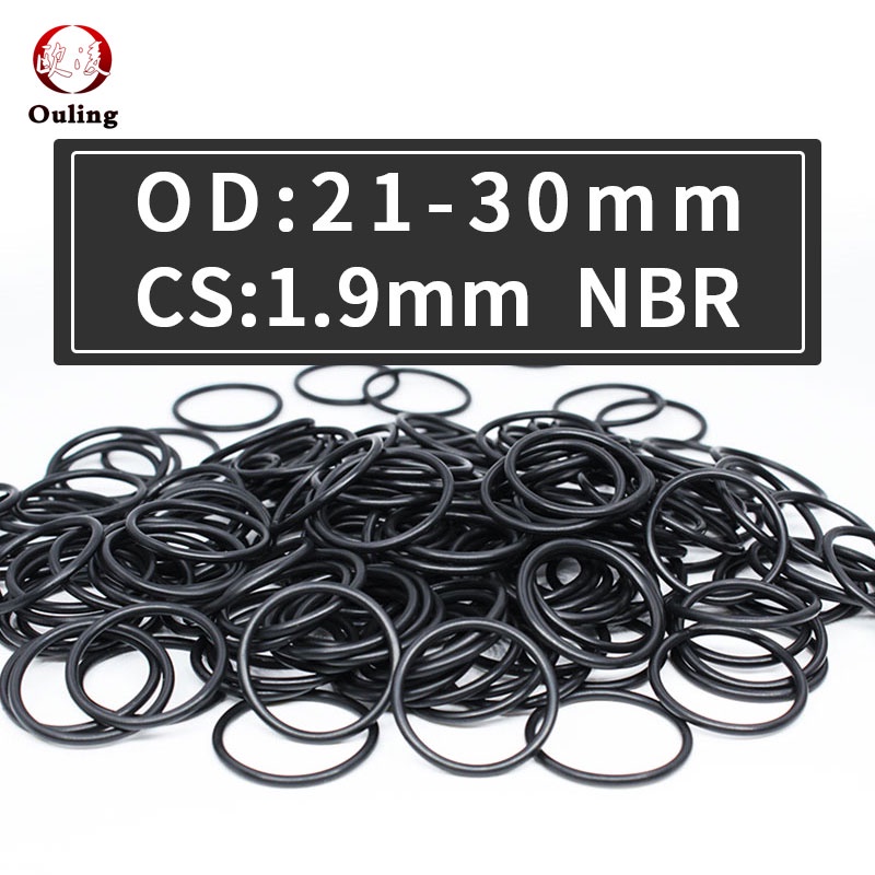 Set 20 Vòng Đệm Cao Su Hình Chữ O Dày 1.9mm OD21 / 22 / 23 / 24 / 25 / 26 / 27 / 28 / 29 / 30 * 1.9mm Chống Thấm Dầu