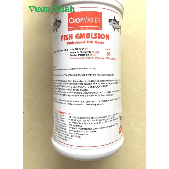 Phân bón cao cấp Đạm cá Mỹ FISH EMULSION 1L