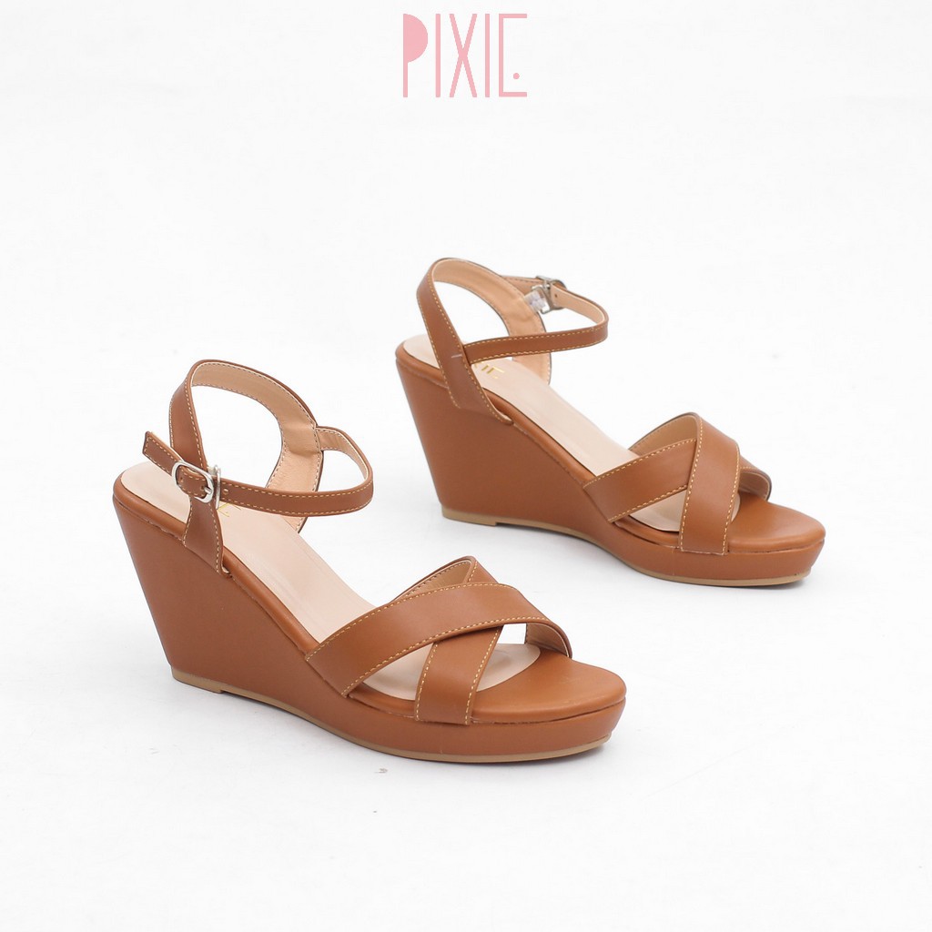 [Form Nhỏ] Giày Sandal Đế Xuồng Quai Chéo 7cm Pixie P207 | BigBuy360 - bigbuy360.vn
