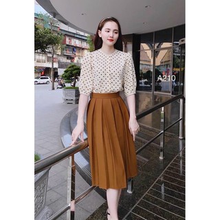 chân váy xếp ly to dài 66cm