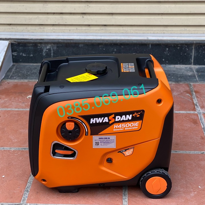 Máy Phát Điện Chạy Xăng 4Kw Hwasdan H4500IE Inverter Nhật Bản, siêu cách âm, sẵn hàng