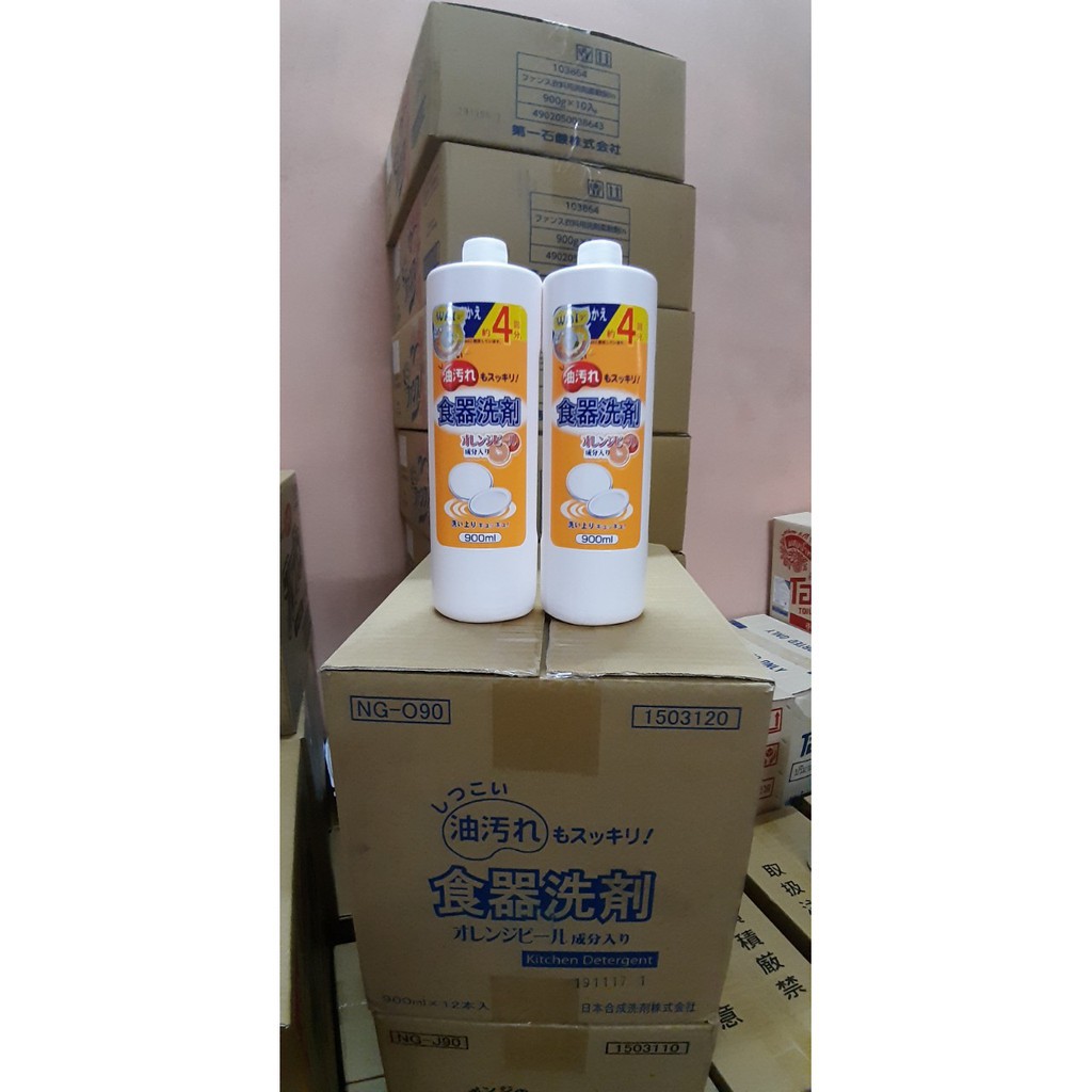 Thùng nước rửa chén Wai siêu đậm đặc hương chanh/cam 900ml ( 12chai/thùng)