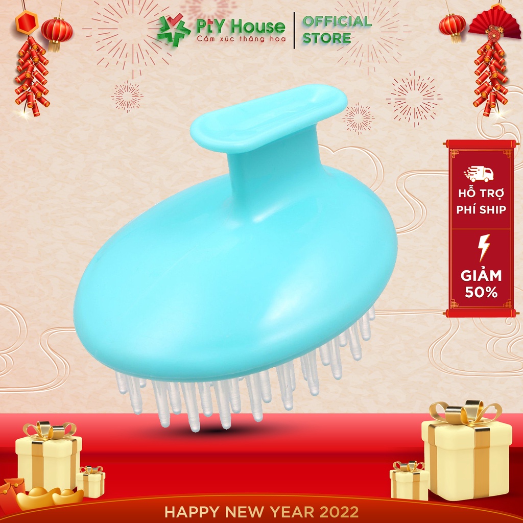 Lược Gội Đầu Massage PTY HOUSE Giúp Làm Sach Da Đầu Tẩy Tế Bào Khi Gội Đầu - Giao Màu Ngẫu Nhiên( Hàng Chuẩn)