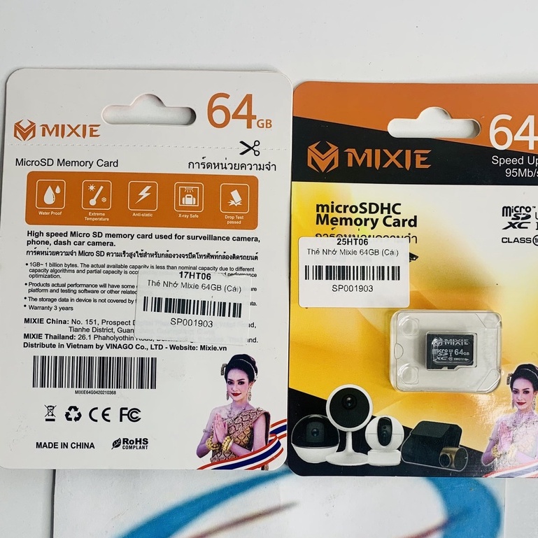 Thẻ nhớ Micro SD Mixie 128GB 95MB/s U3, Chuyên dụng cho Camera Chính Hãng, Bảo Hành 3 Năm
