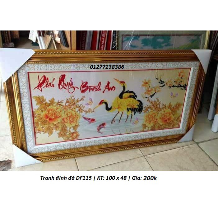 Tranh đính đá phú quý bình an DF115 (100 x 48 cm)