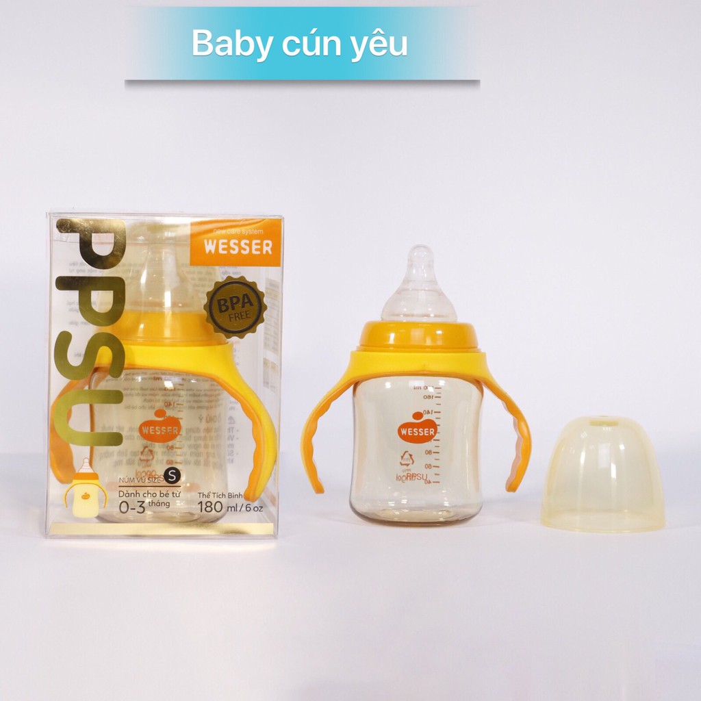 [MẪU MỚI][CHÍNH HÃNG]Bình sữa PPSU cổ rộng 180ml-260ml