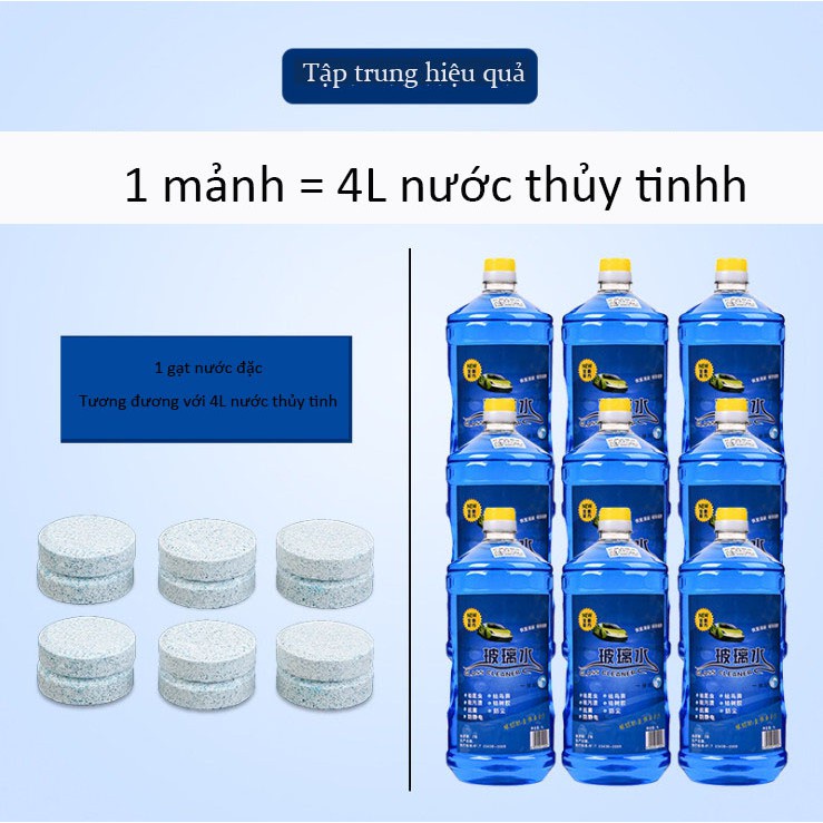 Viên sủi bọt cô đặc lau kính xe hơi / gạt nước mưa / khử nhiễm mạnh sử dụng bốn mùa - 7932