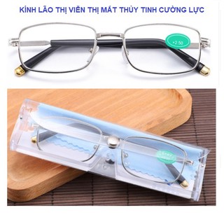 Kính lão thị viễn thị cao cấp mắt THỦY TINH cường lực chống xước cực sáng sẵn độ