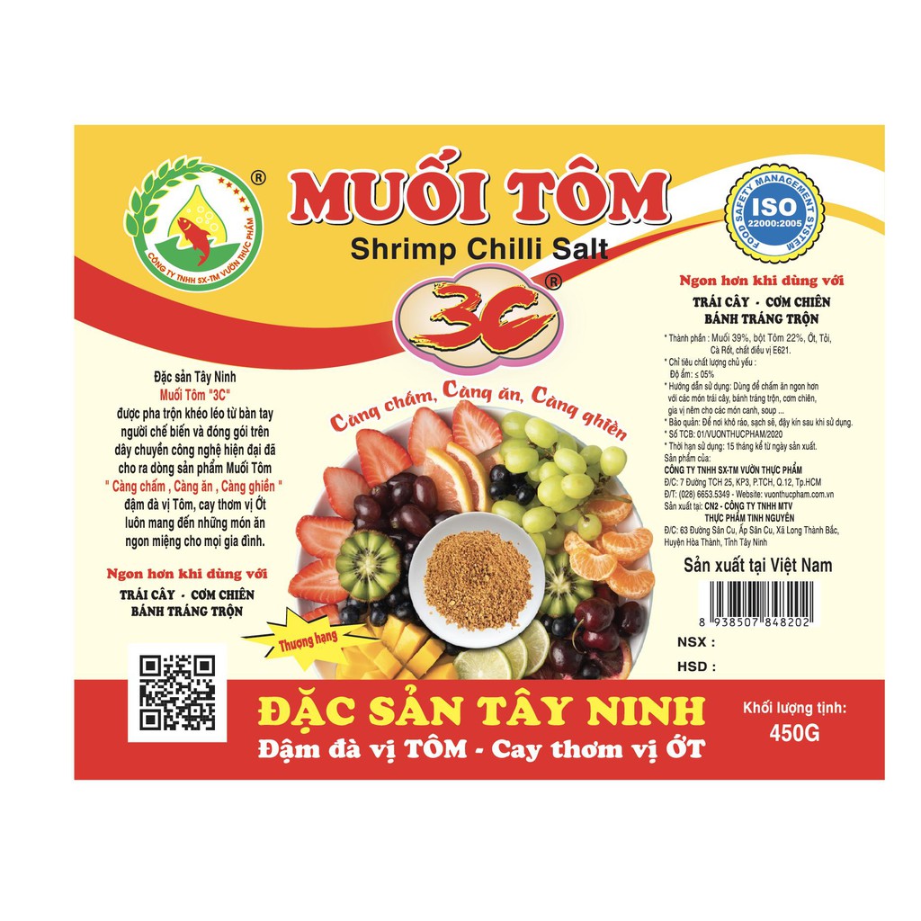 Hủ 150gr muối tôm 3C đặc sản Tây Ninh vừa đủ cho các món trái cây đồ gia vị bán chạy