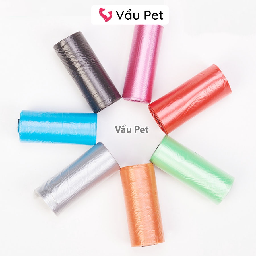 Túi nilon hót phân chó mèo thú cưng - Túi đưng phân chó mèo tự phân hủy (Cuộn 15 túi) Vẩu Pet Shop