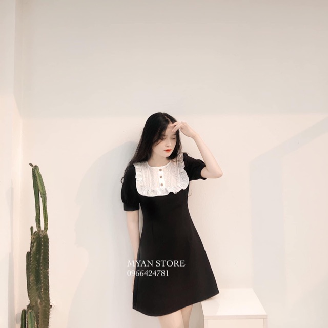 Váy đáp ren thô trắng