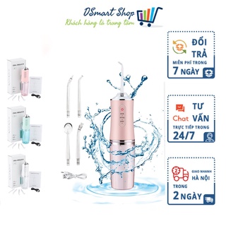Máy tăm nước Oral cầm tay mini, Máy xỉa răng nước vệ sinh răng miệng 3 chế độ phiên bản Quốc Tế - TẶNG KÈM CHẢI LƯỠI