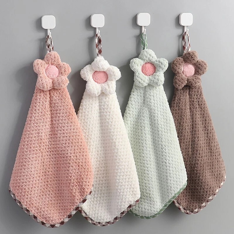 Khăn lau tay mềm mại thấm hút tốt hình hoa hướng dương dễ thương tiện dụng