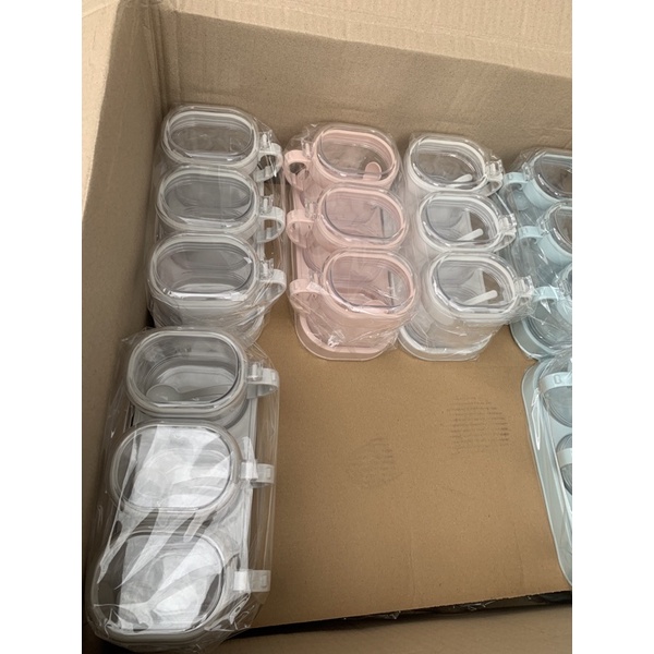 Set 3 hũ đựng gia vị HOKORI nhựa trắng trong suốt kèm muỗng dung tích 700ml