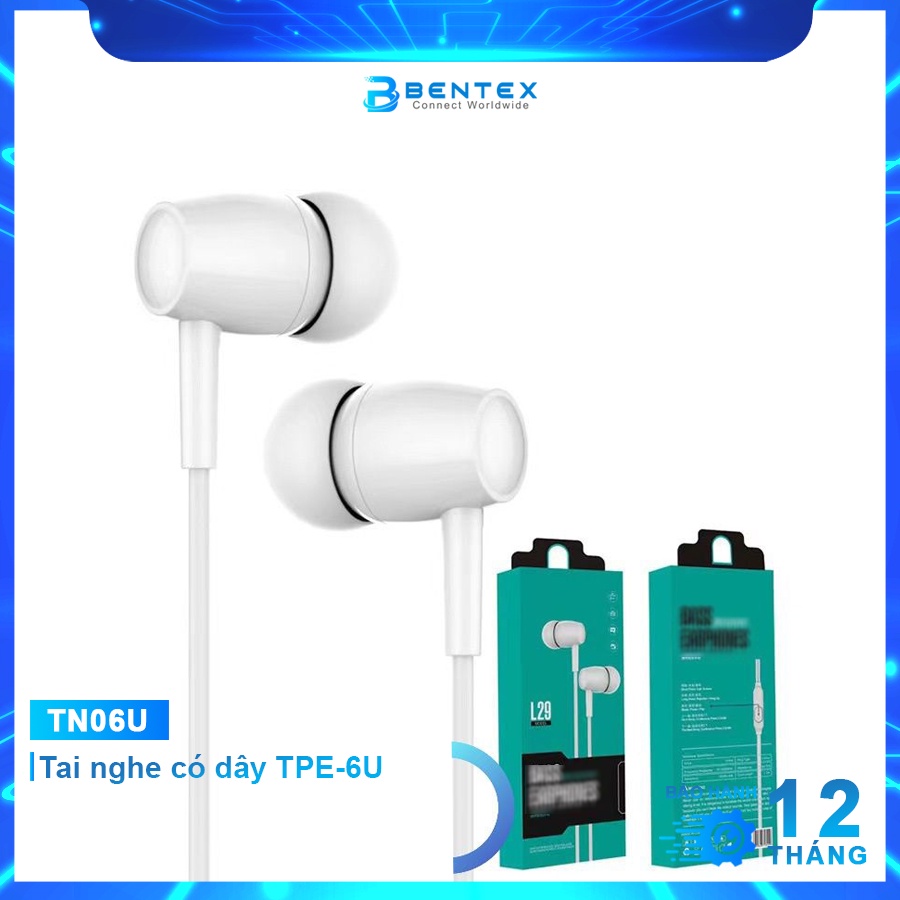 Tai Nghe Có Dây L29 Chất Lượng Cao Giắc 3.5 Tích Hợp Micro Điều Chỉnh Âm Lượng Tiện Dụng BH 12Th - Bentex