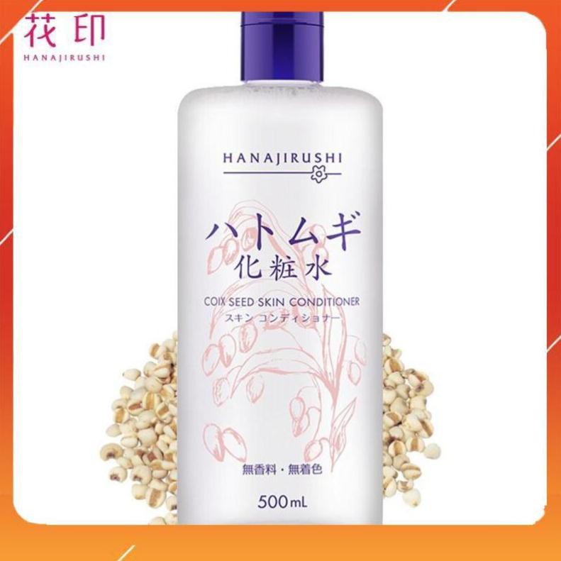 Nước Hoa Hồng Tonners Hanajirushi Chiết Xuất Từ Hạt Ý Dĩ Hatomugi Xuất Xứ Nhật Bản 500ml