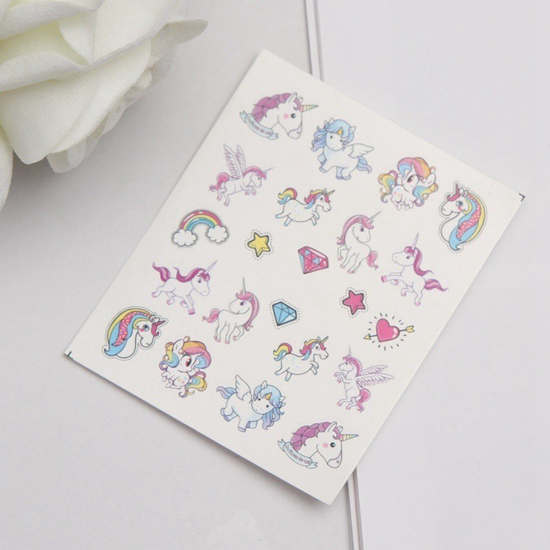 Sticker Dán Móng Tay Họa Tiết Kỳ Lân Hoạt Hình