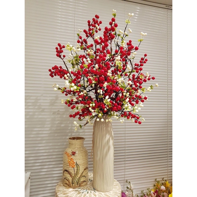 Cành đào đông loại 3-6-12 nhánh/cành, hoa trang trí phòng, decor