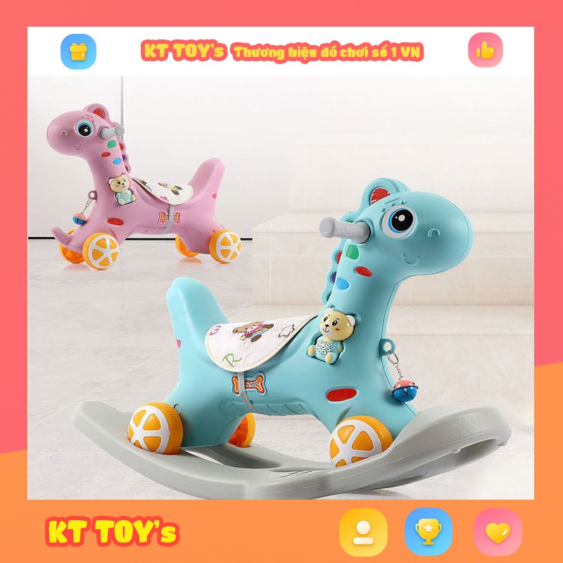 NGỰA BẬP BÊNH CHO BÉ 2 CHỨC NĂNG CÓ NHẠC KT TOYS