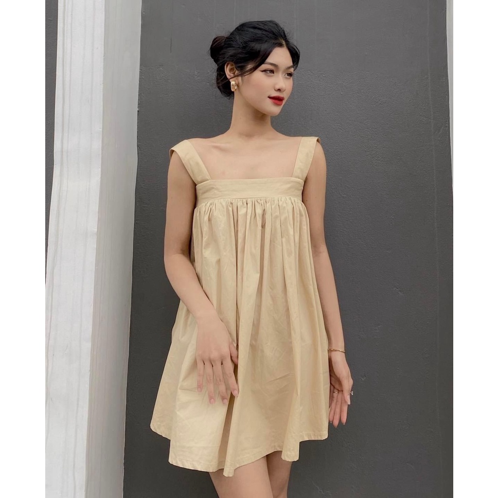 ĐẦM DÂY CÁCH ĐIỆU LƯNG SIÊU XINH HAI MÀU ĐEN NUDE - YIKO DRESS