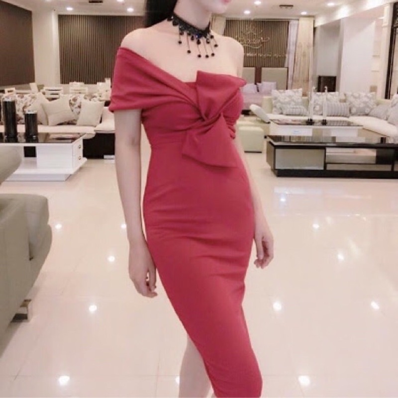 váy đỏ dự tiệc hàng thiết kế cao cấp