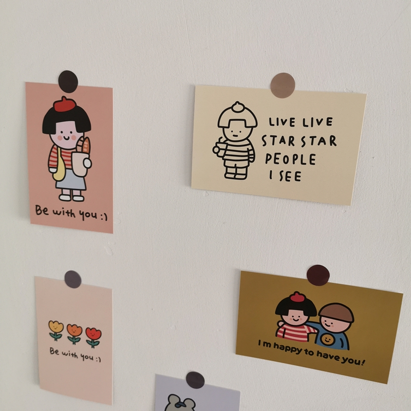 Set 9 Tấm Thẻ Dán Tường Hình Hoạt Hình Xinh Xắn | BigBuy360 - bigbuy360.vn