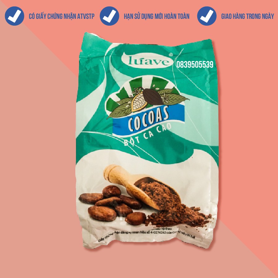 Bột Cacao Đắng Nguyên Chất Luave Gói 500gr