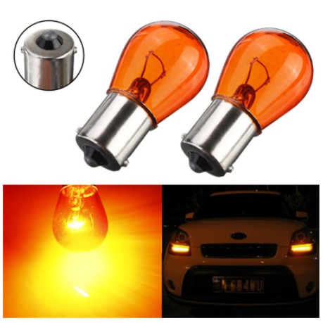 Bóng Đèn xi nhan lùi de báo rẽ xe hơi ô tô dây tóc sợi đốt halogen 1156 P21 5w Bay15d 1156 12v 21w ánh sáng vàng cam